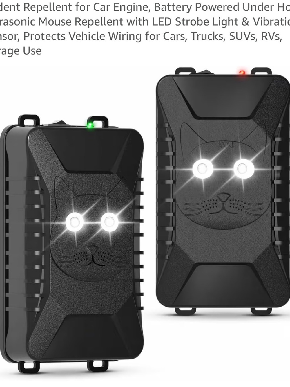 Ultrasonic Rodent & Pest Repellent for Cars - Black